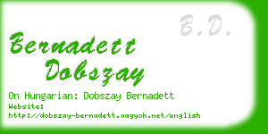 bernadett dobszay business card